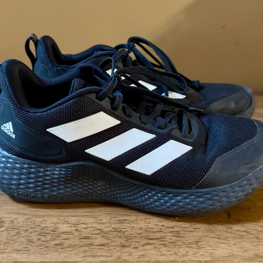 Adidas Black and White Athletic Shoes with Breathable Mesh